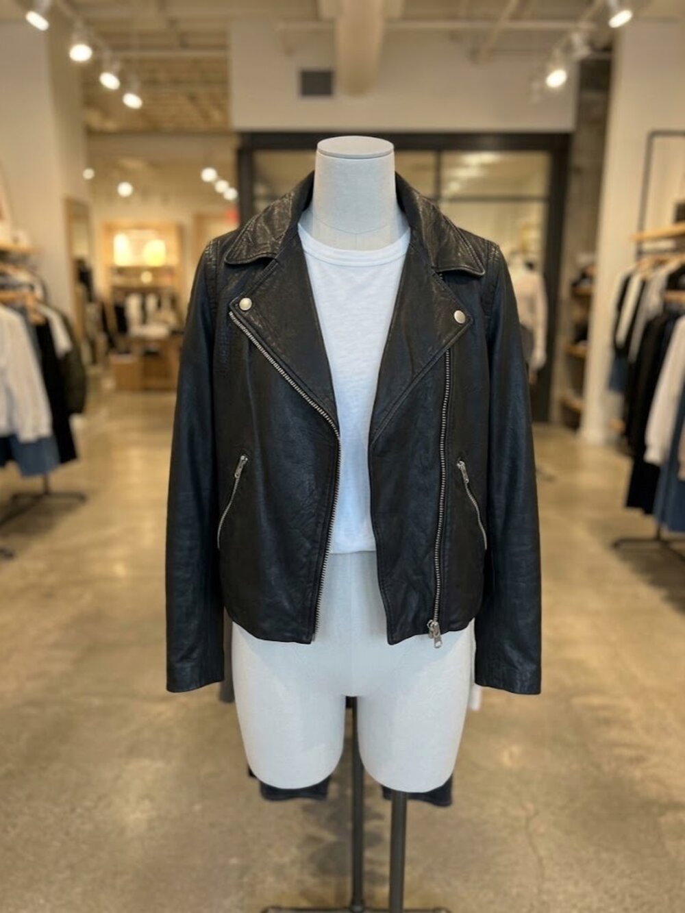 Madewell Leather Moto Jacket, Size L
